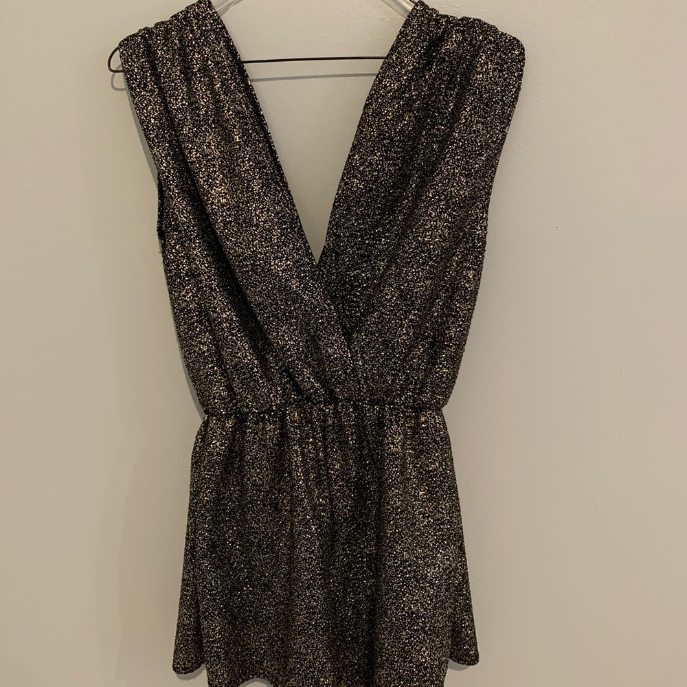 Black and Gold Sparkly Romper